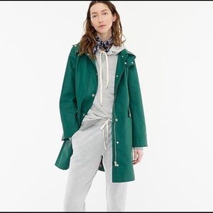 J crew classic raincoat pine anchor green Medium Tall